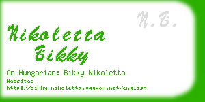 nikoletta bikky business card